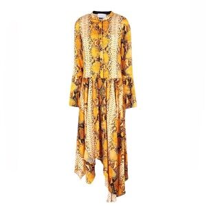 Dimora yellow snakeskin midi dress